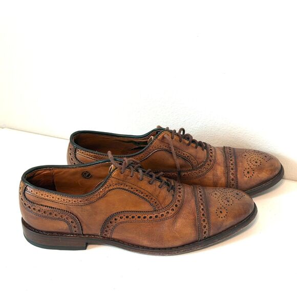 Allen Edmonds Strand 1635 Walnut Brown Cap Toe Size 9.5 Brogue Oxfords Style